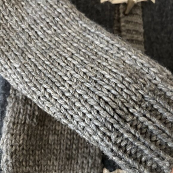 Zara Men Denim Couture Chunky Knit Cardigan Sweater Hairy Wool Blend Men’s M - Picture 14 of 16